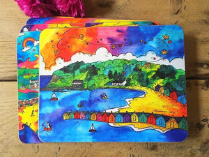 Llanbedrog Colourful Beach Huts Placemat