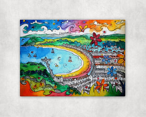 Llandudno Colourful Promenade Printed Canvas