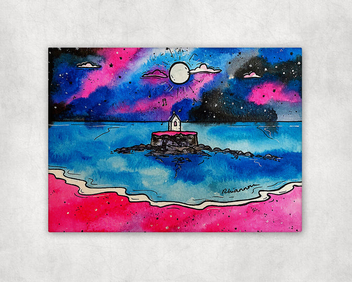 Magical Church in the Sea (St Cwyfan) Printed Canvas