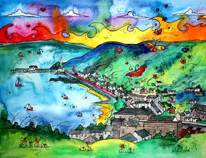 Mumbles Loveboats and Butterflies Printed Canvas