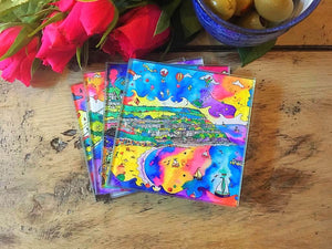 New Quay Lively Beach Glass Coaster