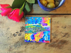 New Quay Lively Beach Glass Coaster
