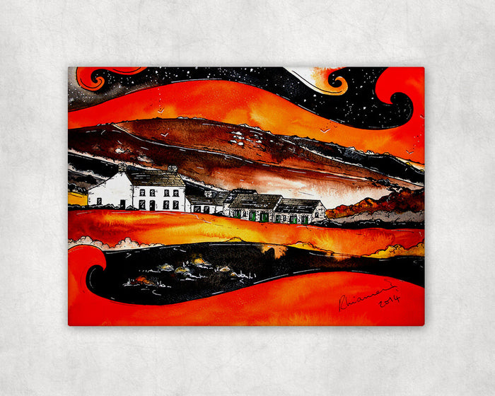 Orange Farmhouse Printed Canvas