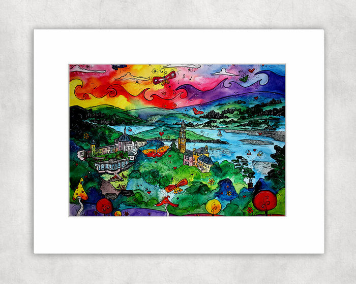 Portmeirion Paradise Mounted Print