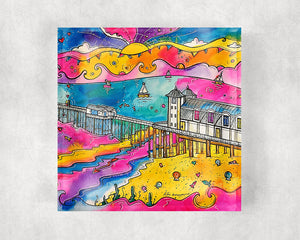 Penarth Pink Paradise Glass Coaster