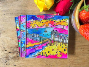 Penarth Pink Paradise Glass Coaster