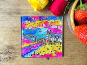 Penarth Pink Paradise Glass Coaster