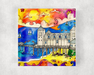 Penarth Playful Pier Glass Coaster