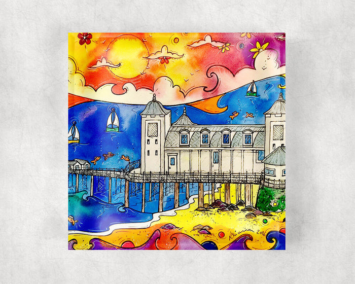 Penarth Playful Pier Glass Coaster
