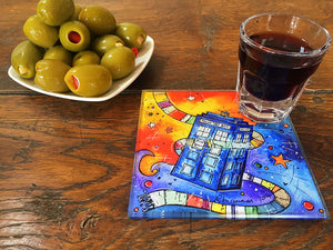 Police Box Glass Coaster