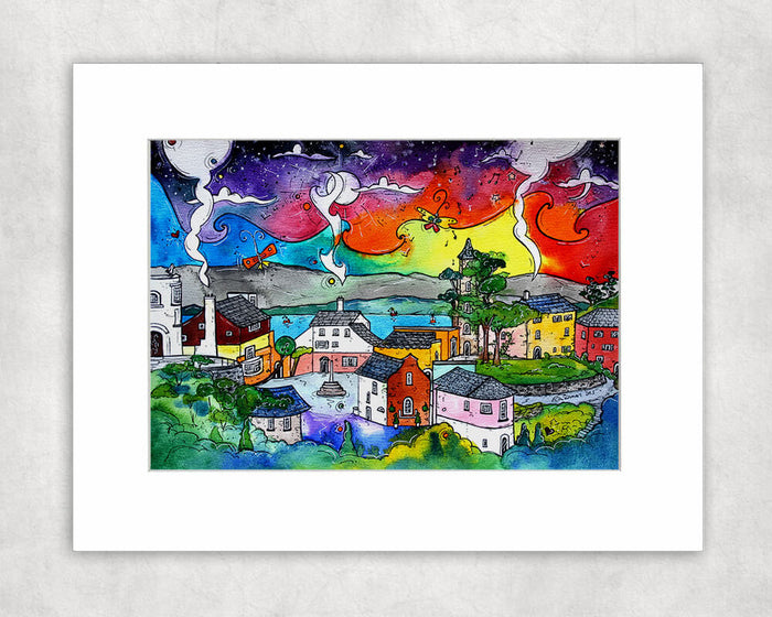 Portmeirion Enchanting Village Mounted Print