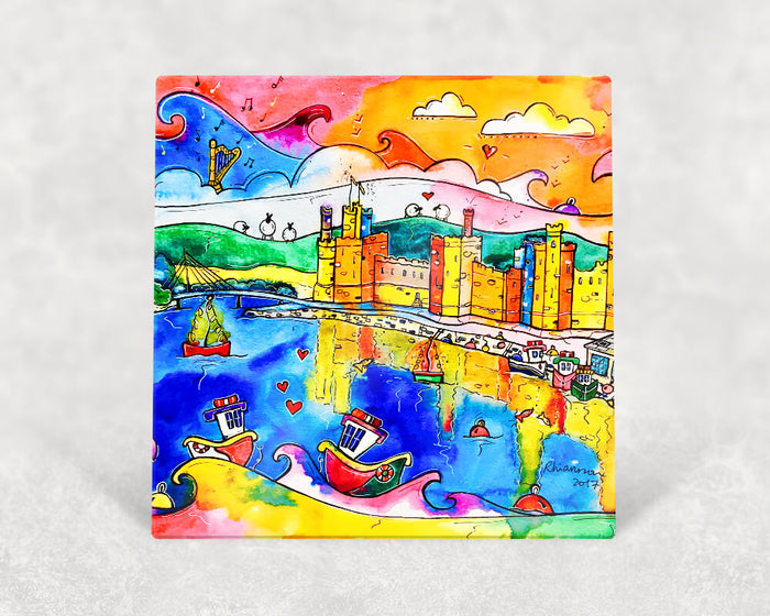 Caernarfon Colourful Reflections Card