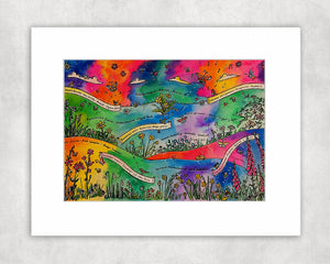 Welsh Wild Flowers Mounted Print