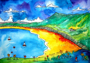 Rhossili Beautiful Bay Printed Canvas