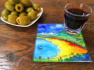 Rhossili Beautiful Bay Glass Coaster