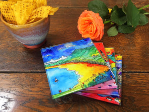 Rhossili Beautiful Bay Glass Coaster