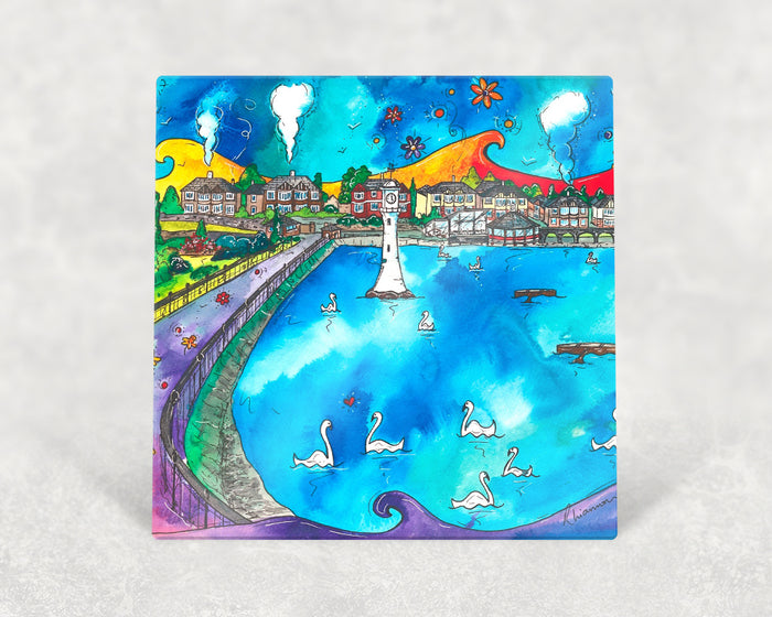Roath Park Swans in Love Card