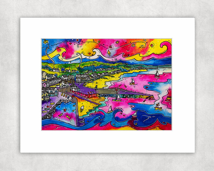 Saundersfoot Dreamy Beach Mounted Print