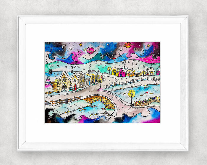 Cosy Winter's Night Original Watercolour Painting