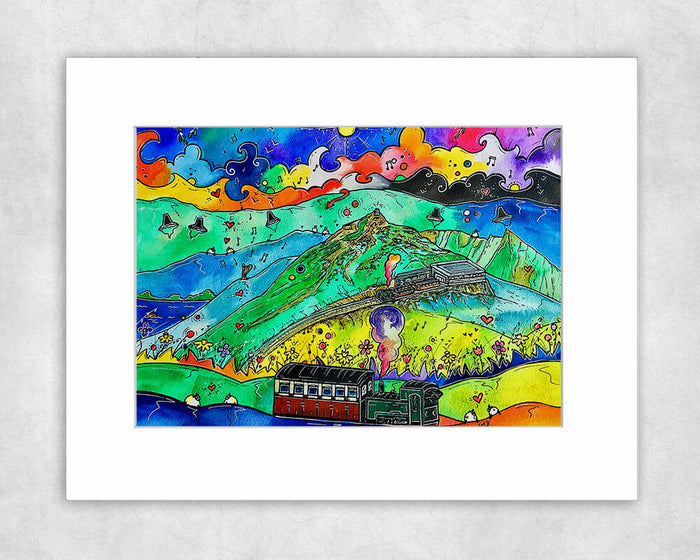 Snowdon Mountain Railway Mounted Print