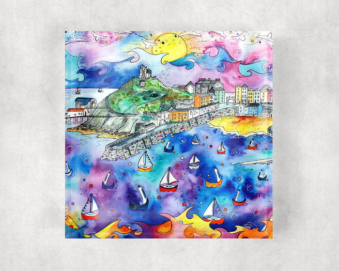 Tenby Purple Paradise Glass Coaster