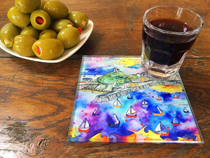 Tenby Purple Paradise Glass Coaster