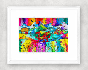 Proud Dragon Original Watercolour Painting