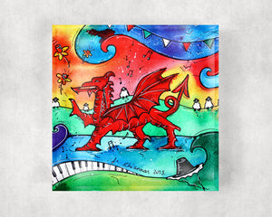 Welsh Dragon Glass Coaster