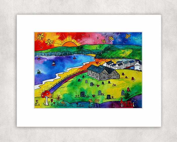 Aberdaron Peaceful Church Mounted Print