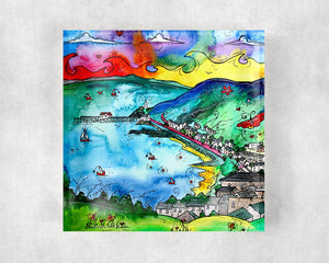 Mumbles Loveboats and Butterflies Glass Coaster