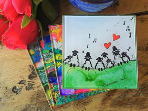 Singing Sheep Glass Coaster